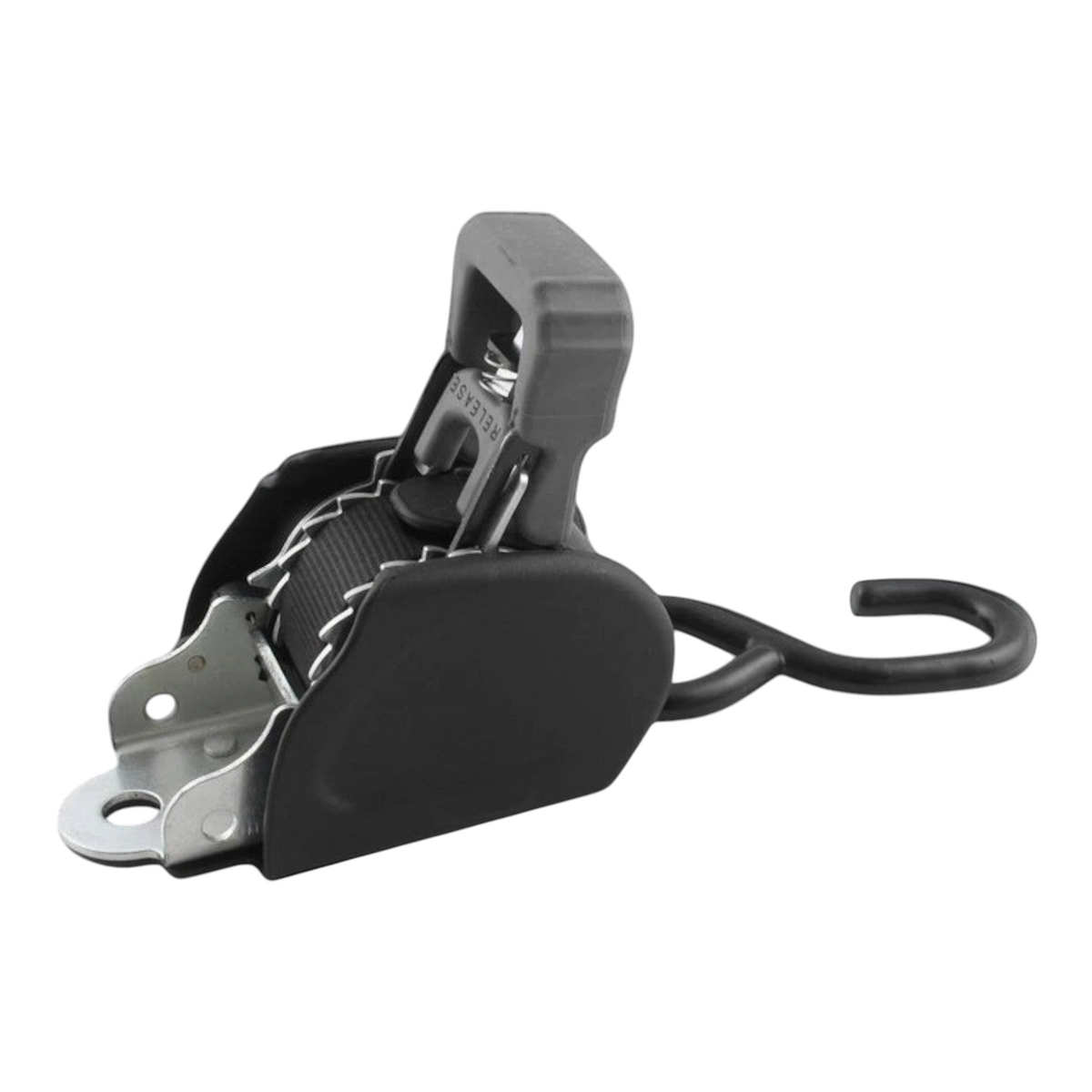 Sangle d'arrimage rétractable BoatBuckle Mini G3 Crisafish en polyester noir avec mécanisme de verrouillage robuste