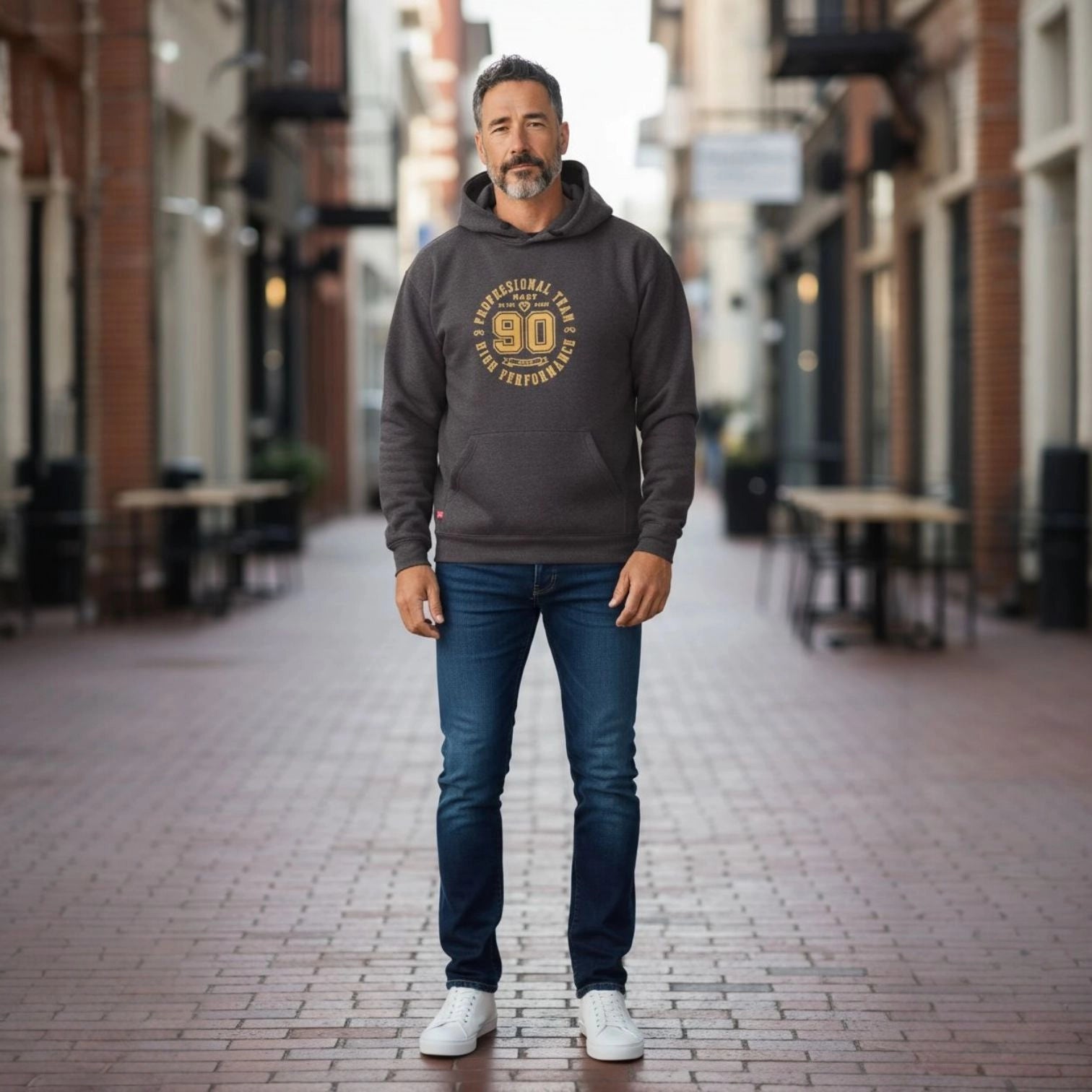 Sweat à capuche Gris Vintage Hart Taille: 2XL