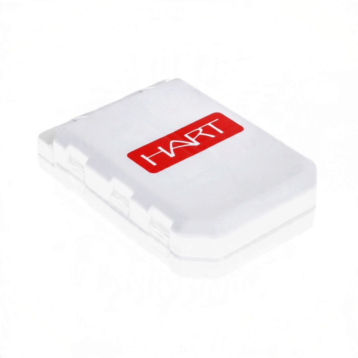 Boîte de rangement Crisafish HART blanche et compacte pour accessoires de pêche avec logo rouge