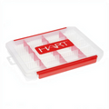 Boîte de rangement Crisafish HART transparente en plastique avec séparateurs modulables et fermetures à clip rouges