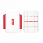 Boîte de rangement Crisafish HART transparente pour accessoires de pêche avec séparateurs modulables et clips rouges