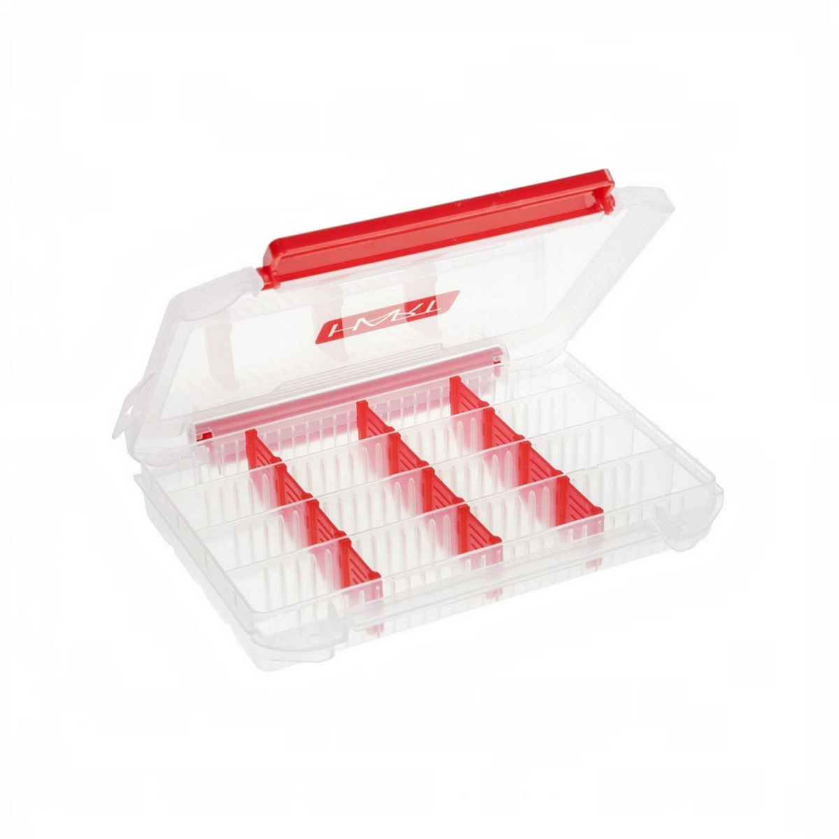 Boîte de rangement Crisafish HART transparente avec séparateurs amovibles rouges pour accessoires de pêche