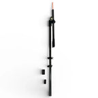 Canne de pêche télescopique Crisafish en fibre de carbone noire avec poignée ergonomique et embout orange