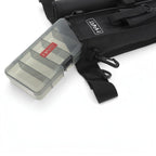 Ceinture de pêche Crisafish HART noire avec support de canne rigide et boîte à leurres transparente intégrée