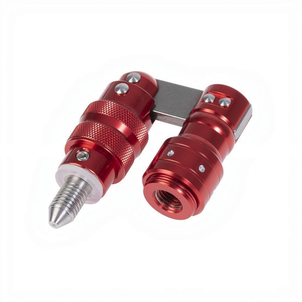 Connecteur pliable Crisafish pour épuisette de pêche en alliage d'aluminium anodisé rouge avec système de verrouillage
