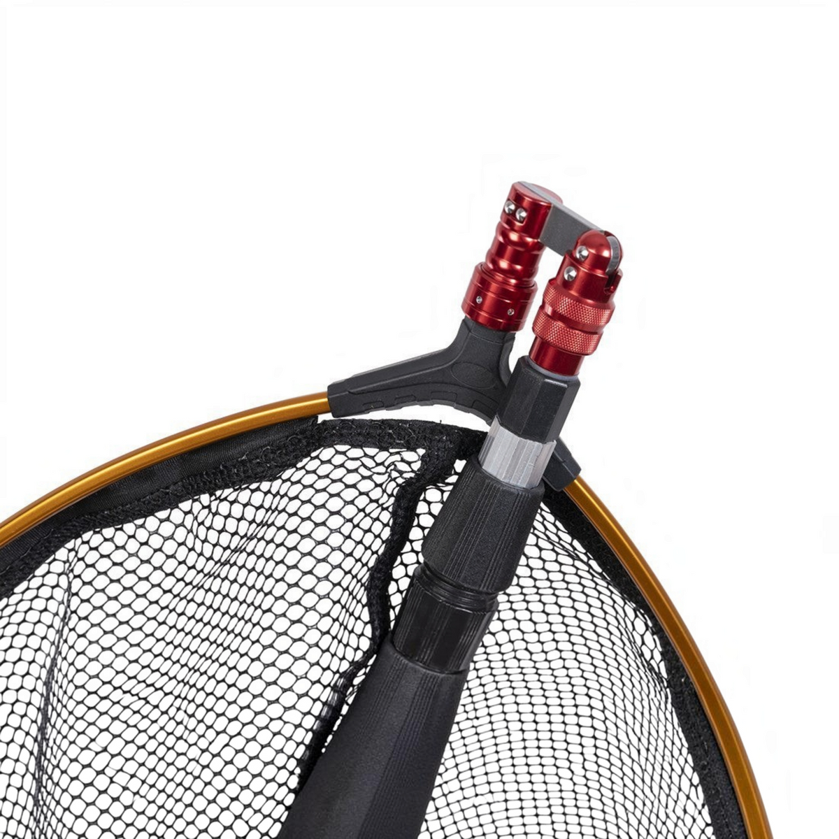 Connecteur pliable Crisafish en alliage d'aluminium rouge pour tête d'épuisette de pêche avec mécanisme de verrouillage
