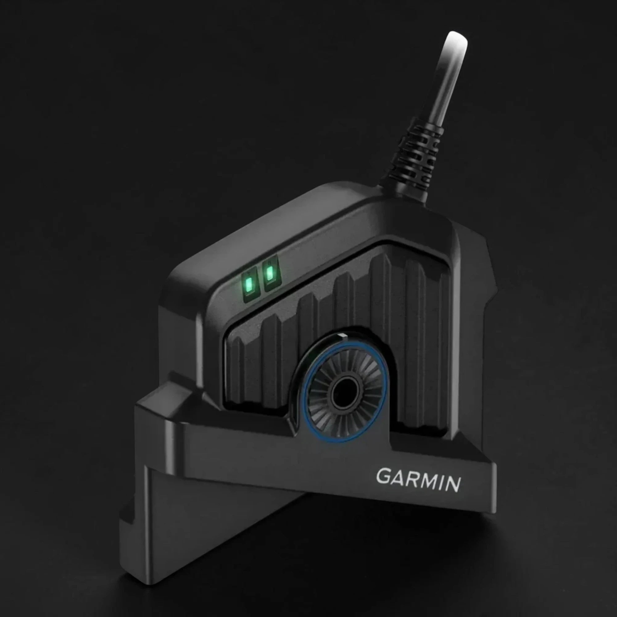 Capteur de puissance Garmin noir Crisafish avec indicateurs LED verts pour analyse de performance cycliste