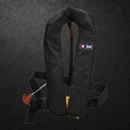 Gilet de sauvetage gonflable noir Crisafish avec sangles ajustables pour la sécurité nautique et la navigation