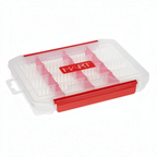 Boîte de rangement Crisafish HART transparente avec séparateurs rouges amovibles pour accessoires de pêche