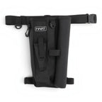 Ceinture de pêche Crisafish HART noire avec support de canne rigide, sangle de cuisse ajustable et anneaux en D.