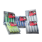 Assortiment de leurres souples Crisafish HART Harris-MIG en emballage blister sur un tronc d'arbre