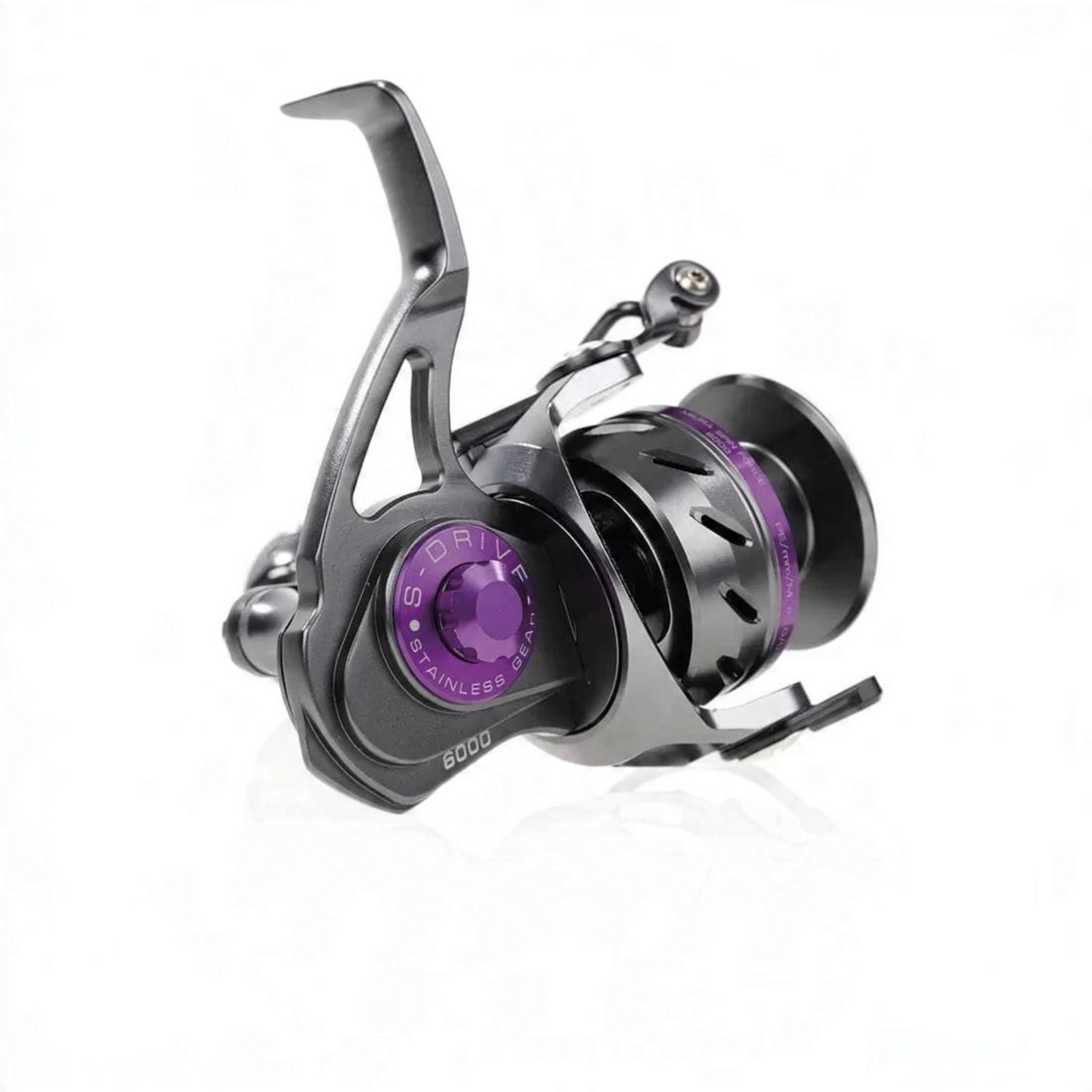 Moulinet de pêche spinning Crisafish HART Miura gris anthracite avec accents violets et mécanisme S-Drive robuste