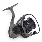 Moulinet de pêche spinning Crisafish HART gris anthracite avec détails violets et bobine haute précision