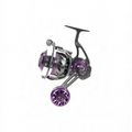 Moulinet spinning Crisafish HART Miura gris anthracite et violet avec poignée ergonomique ajourée