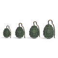 Plombs de pêche Crisafish en forme de grenade vert mat avec attache métallique, disponibles en différents grammages.