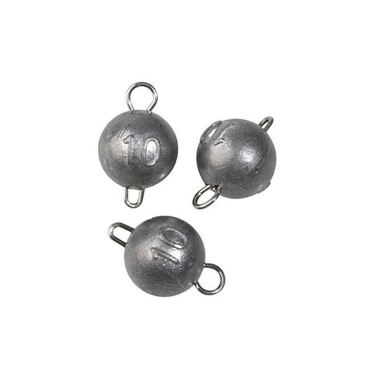 Plombs de pêche sphériques Crisafish de 10 grammes avec émerillons intégrés pour montages de ligne robustes