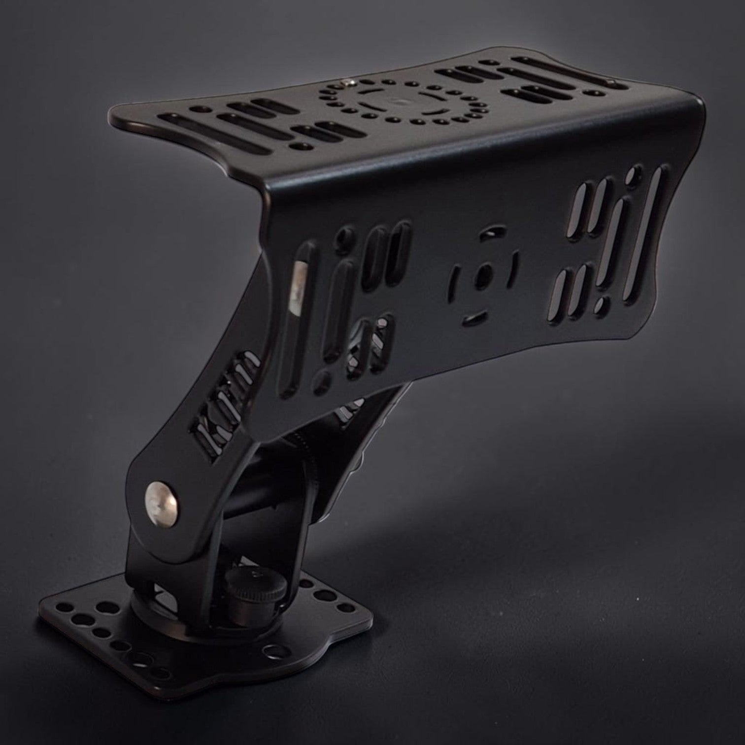 Crisafish support de montage réglable en aluminium noir pour écran d'échosondeur, idéal pour la pêche en bateau.