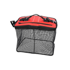 Sac de conservation de pêche Hart pliable en filet noir avec couvercle rouge et poignée de transport ergonomique