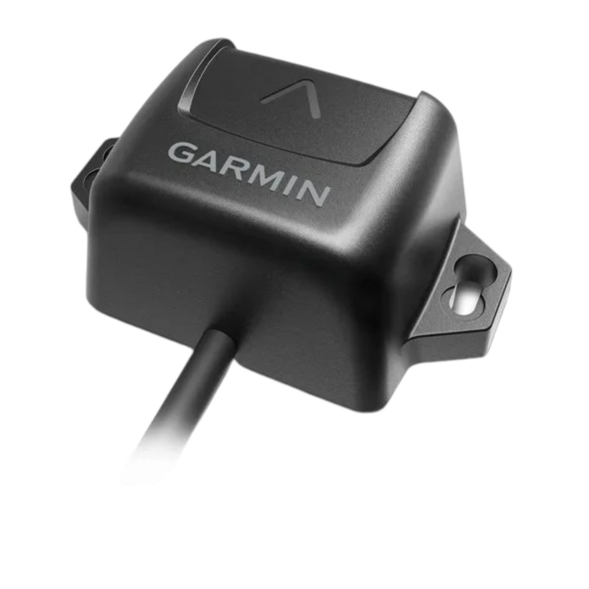 Capteur de vitesse Garmin noir pour moteur hors-bord, robuste et résistant aux environnements marins.